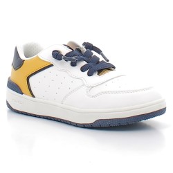 GEOX-WASHIBA J45LQB J-sneakers basses sur semelles plates confortables et respirantes avec lacets élastiques pour enfant garçon