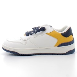 GEOX-WASHIBA J45LQB J-sneakers basses sur semelles plates confortables et respirantes avec lacets élastiques pour enfant garçon