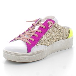 CETTI-sneakers streetwear sur semelles plates sport avec fermetures à lacets élastiques pour femme-C1342 SRA MULE