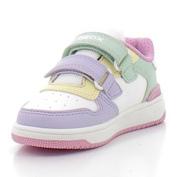 GEOX-WASHIBA J45HXB J-sneakers streetwear sur semelles plates sport et respirantes avec fermetures à velcros pour enfant fille