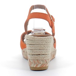 LA MAISON DE LESPADRILLE-sandales/nu-pieds compensés à talons bloc avec fermetures à boucles pour femme-866