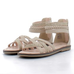 CLAUDIA GHIZZANI-sandales sur semelles plates confortables avec fermetures éclair pour enfant fille-1FS0260902