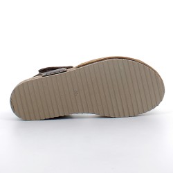 JUNGLA-sandales bouts fermés sur semelles plates confortables avec fermetures à velcros pour femme-7420