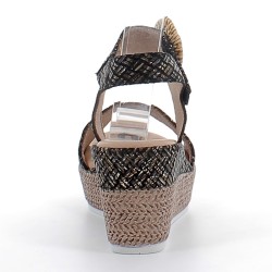 GEO REINO-sandales compensées avec fermetures à velcros pour femme-VIABE