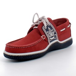 TBS-chaussures bateau rouges à lacets sur semelles plates sport pour homme-GLOBEK