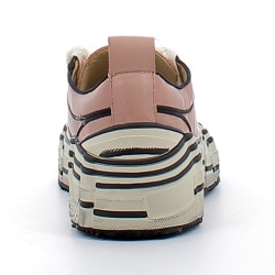 REBECCA WHITE-sneakers basses roses avec lacets sur semelles plateformes pour femme-X59 1