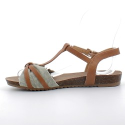 MUSTANG-sandales sur semelles plates avec fermetures à boucles pour femme-1307814