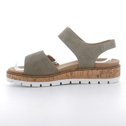 LONGO-sandales confortables sur talons compensés avec fermetures à velcros pour femme-1126764